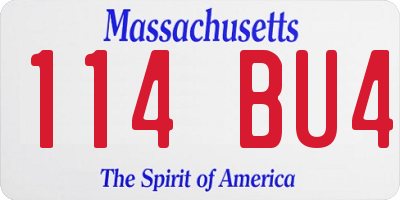 MA license plate 114BU4