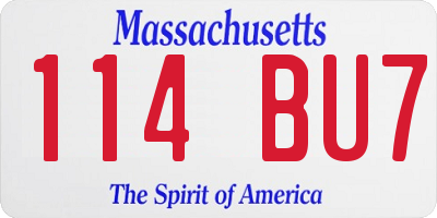 MA license plate 114BU7