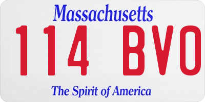 MA license plate 114BV0