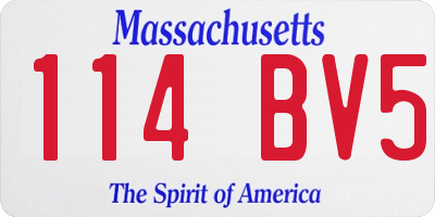 MA license plate 114BV5