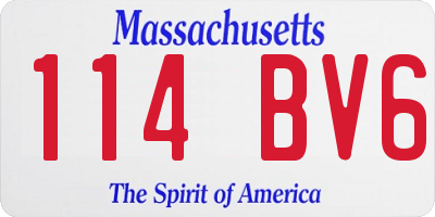 MA license plate 114BV6