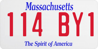 MA license plate 114BY1