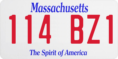 MA license plate 114BZ1