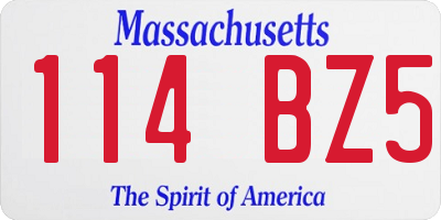 MA license plate 114BZ5