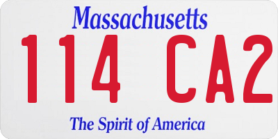 MA license plate 114CA2