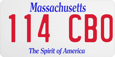MA license plate 114CB0