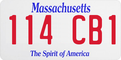 MA license plate 114CB1