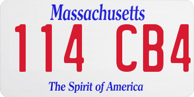 MA license plate 114CB4