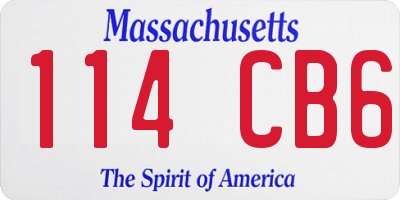 MA license plate 114CB6
