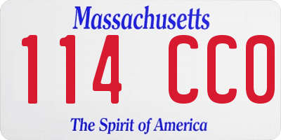 MA license plate 114CC0
