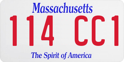 MA license plate 114CC1