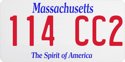 MA license plate 114CC2