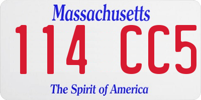 MA license plate 114CC5