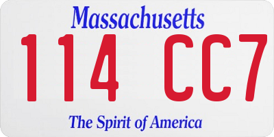 MA license plate 114CC7