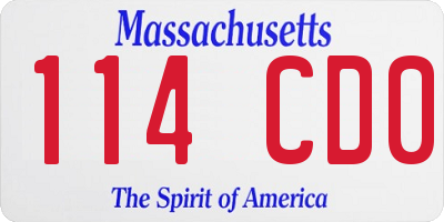 MA license plate 114CD0