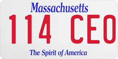 MA license plate 114CE0