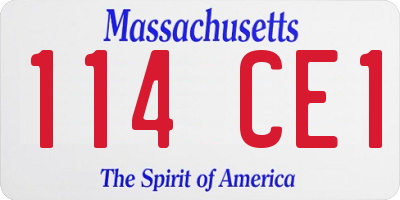 MA license plate 114CE1