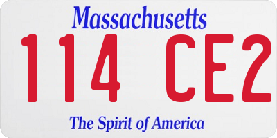 MA license plate 114CE2
