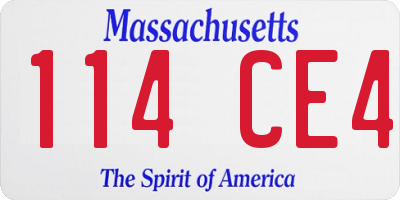 MA license plate 114CE4