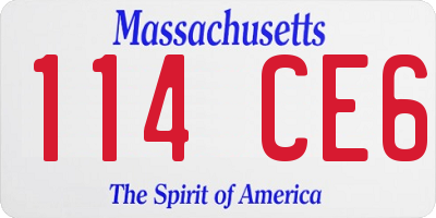 MA license plate 114CE6