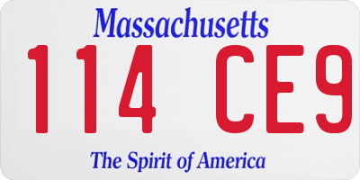 MA license plate 114CE9