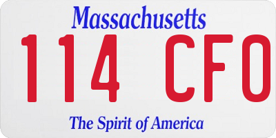 MA license plate 114CF0