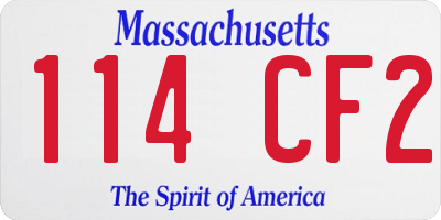 MA license plate 114CF2