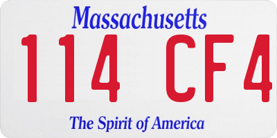 MA license plate 114CF4