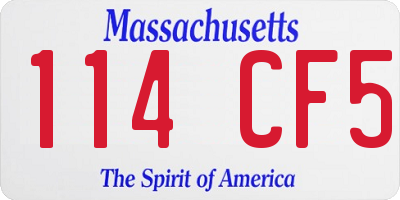 MA license plate 114CF5
