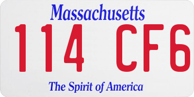 MA license plate 114CF6