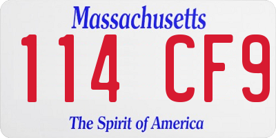 MA license plate 114CF9