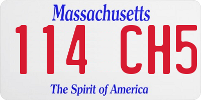 MA license plate 114CH5