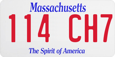 MA license plate 114CH7