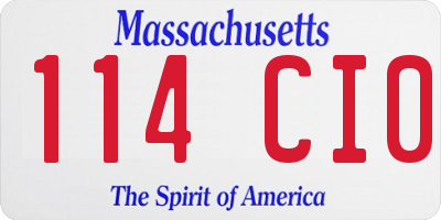 MA license plate 114CI0