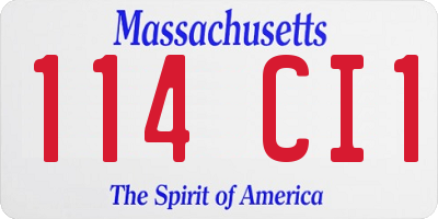MA license plate 114CI1