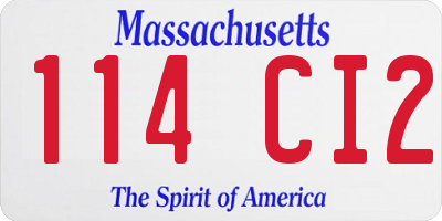 MA license plate 114CI2