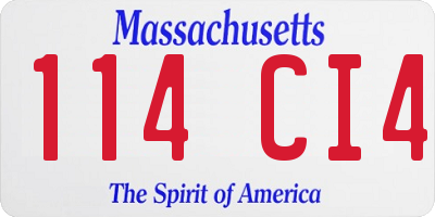 MA license plate 114CI4