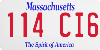 MA license plate 114CI6