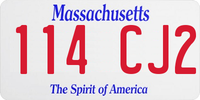 MA license plate 114CJ2