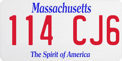 MA license plate 114CJ6