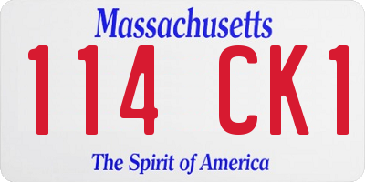 MA license plate 114CK1