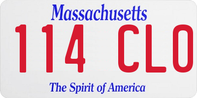 MA license plate 114CL0