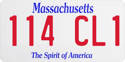 MA license plate 114CL1