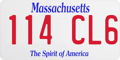 MA license plate 114CL6