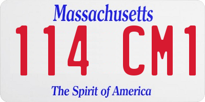 MA license plate 114CM1
