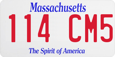 MA license plate 114CM5
