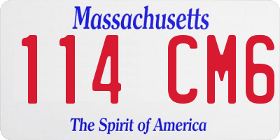 MA license plate 114CM6