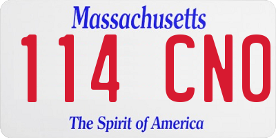 MA license plate 114CN0