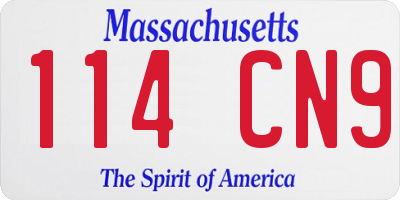 MA license plate 114CN9