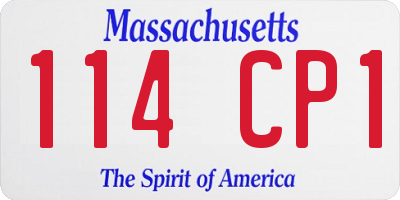 MA license plate 114CP1